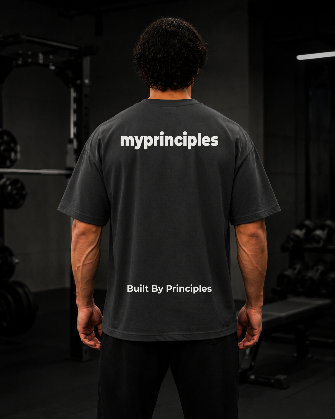 My Principles Logo Graphic T-Shirt Minimalist Oversized Streetwear Cotton Tee for Men & Women