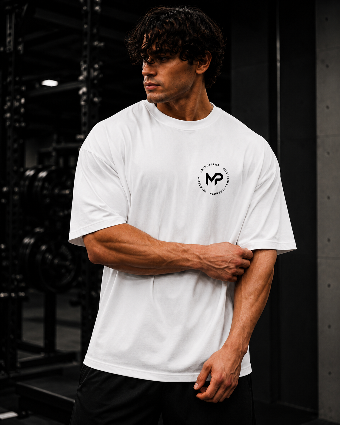 My Principles Logo Graphic T-Shirt Minimalist Oversized Streetwear Cotton Tee for Men & Women