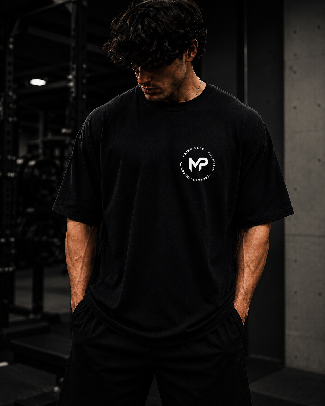 My Principles Logo Graphic T-Shirt Minimalist Oversized Streetwear Cotton Tee for Men & Women