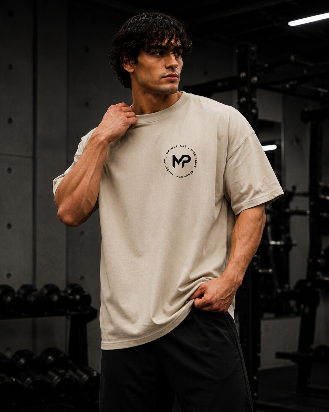My Principles Logo Graphic T-Shirt Minimalist Oversized Streetwear Cotton Tee for Men & Women