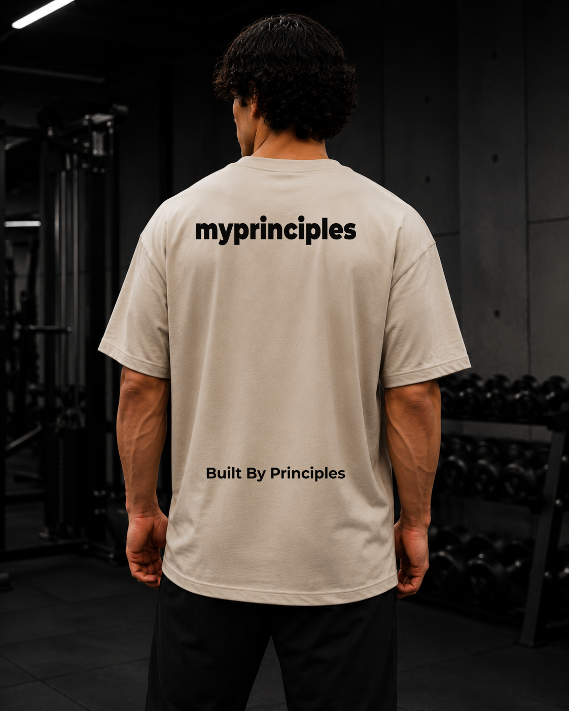 My Principles Logo Graphic T-Shirt Minimalist Oversized Streetwear Cotton Tee for Men & Women